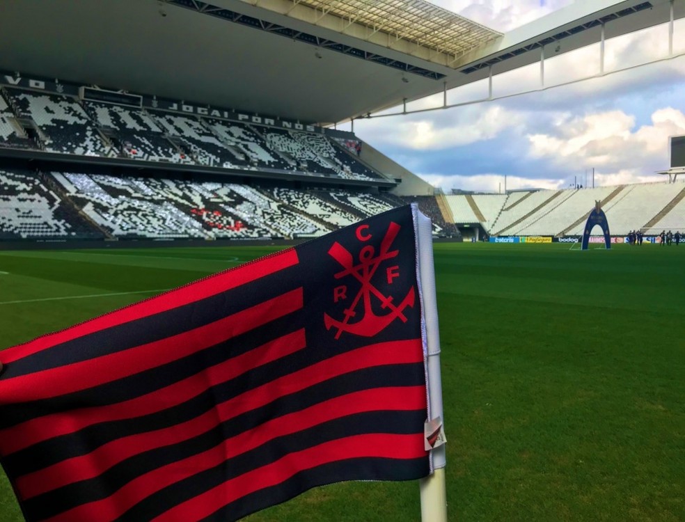 Bandeirinha do Flamengo na Arena Corinthians — Foto: Divulgação / Flamengo