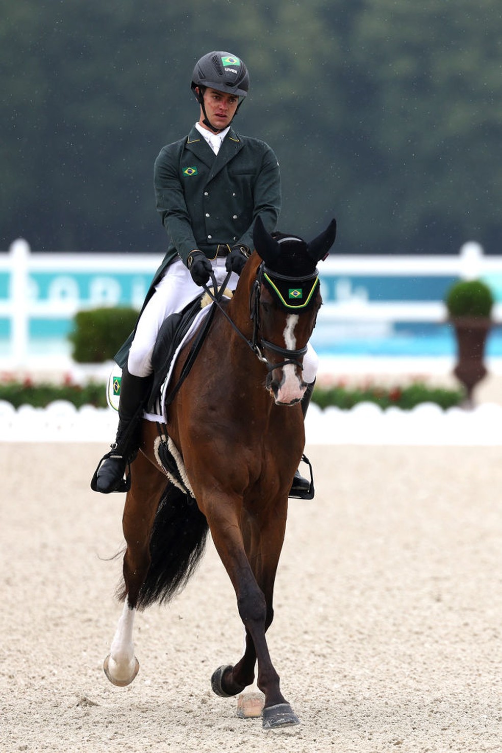 Rafael Mamprin Losano com o cavalo Withington em primeiro dia de hipismo — Foto: Kevin C. Cox/Getty Images