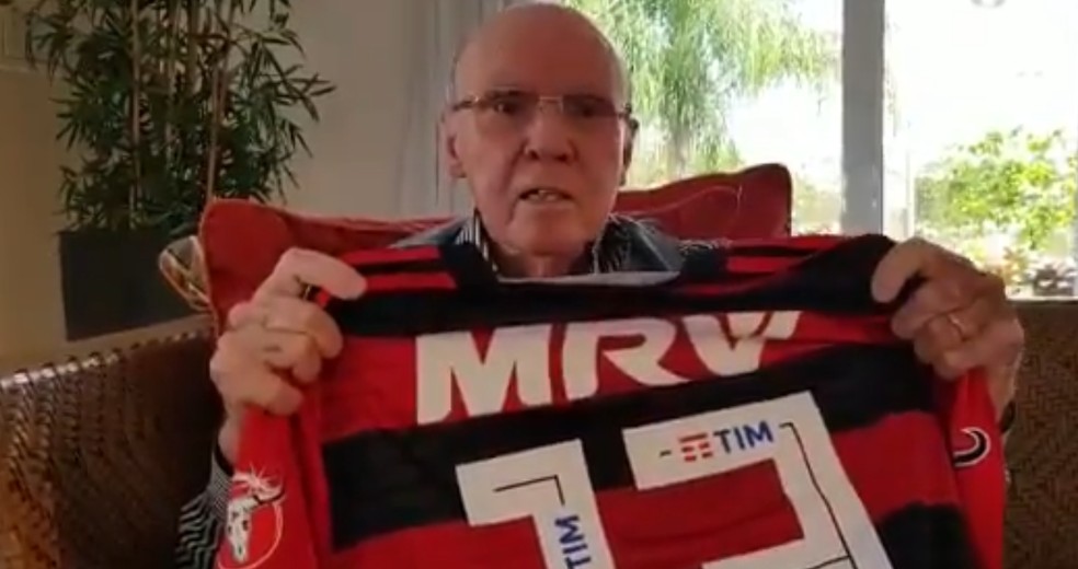 Zagallo com a camisa do Flamengo  Foto: Reproduo