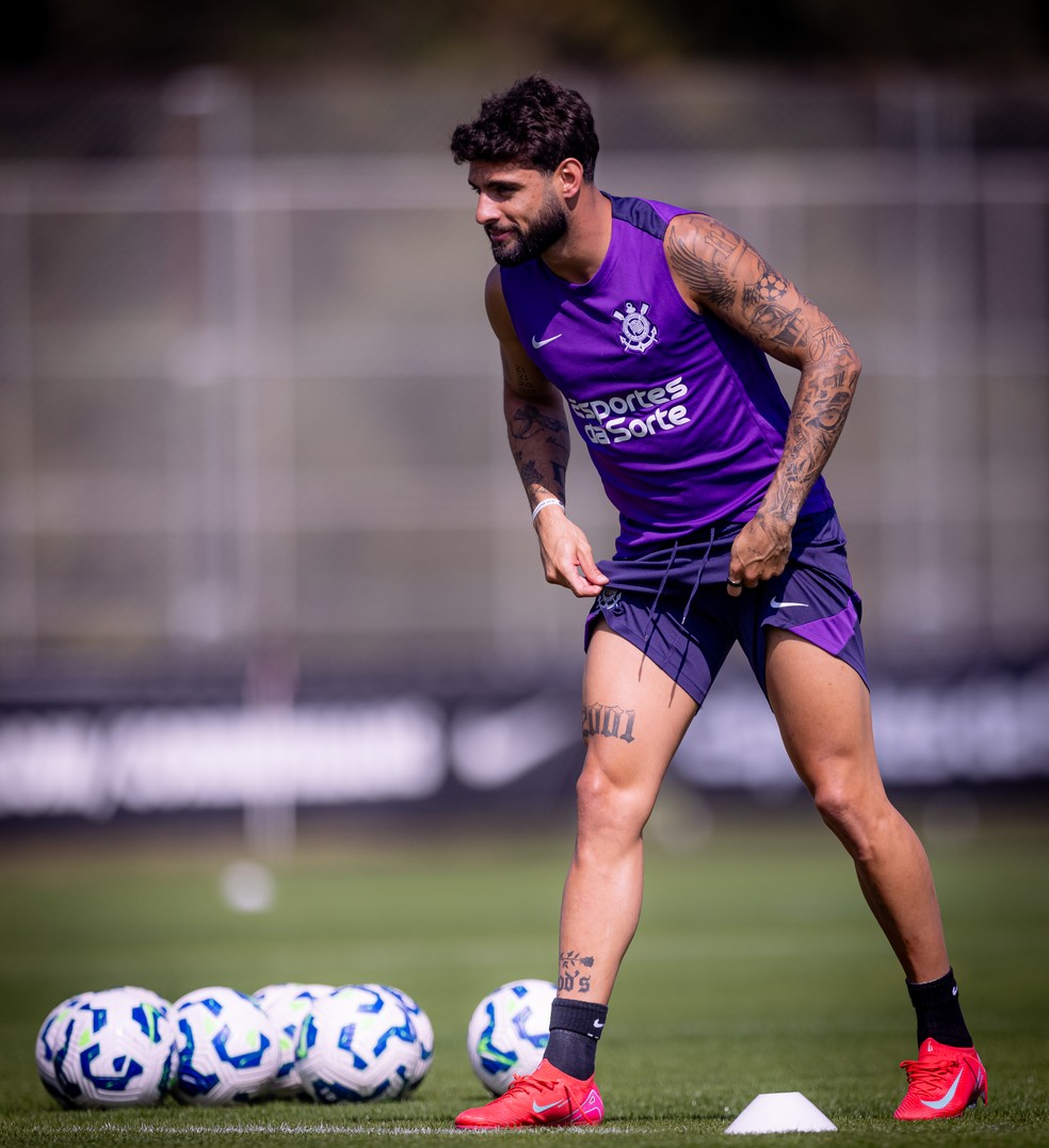 Atacante Yuri Alberto em treino do Corinthians — Foto: Rodrigo Coca / Ag.Corinthians