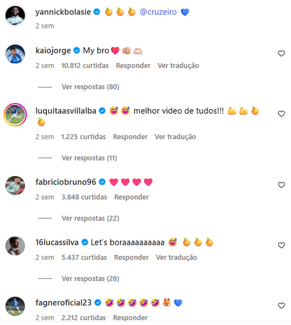 Jogadores do Cruzeiro se divertem com postagem de Bolasie