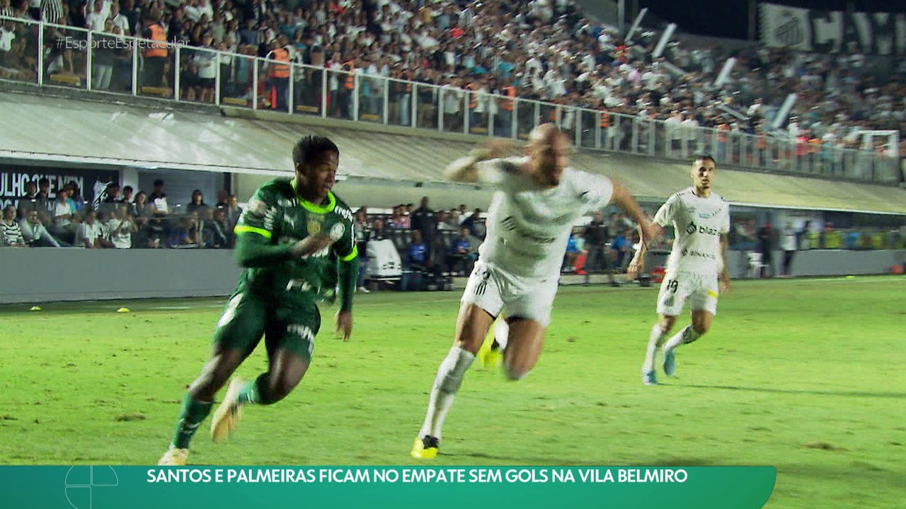 Santos e Palmeiras ficam no empate sem gols na Vila Belmiro