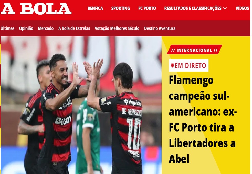 Imprensa estrangeira repercute titulo do Flamengo na Libertadores — Foto: Reprodução