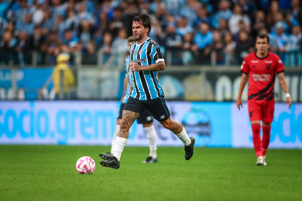 Nathan, do Grêmio, na derrota para o Athletico-PR — Foto: Lucas Uebel/Grêmio