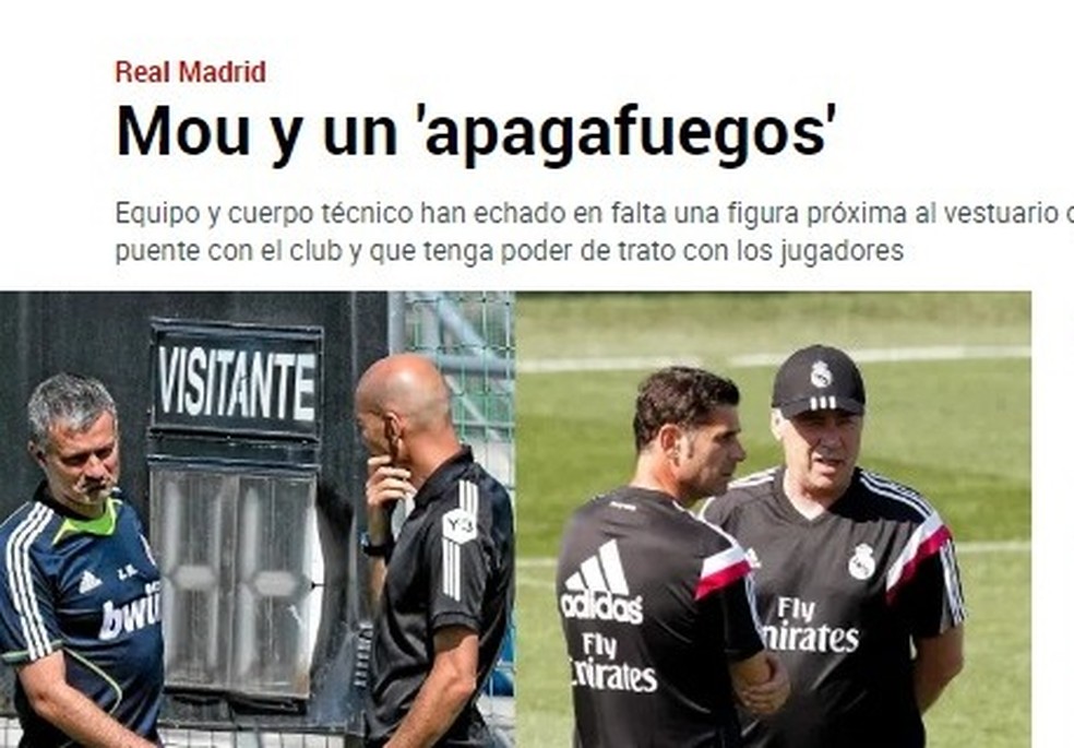 Marca destaca que o Real precisa de um "bombeiro" &mdash; Foto: Reprodu&ccedil;&atilde;o