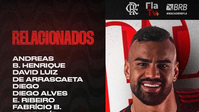 Flamengo divulga os relacionados para a finalíssima; Rodinei volta e  Fabrício Bruno está confirmado, flamengo