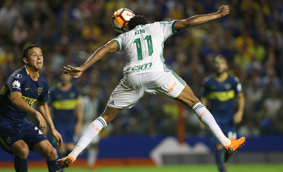 Keno marcou um dos gols da vitória do Palmeiras sobre o Boca na Bombonera  — Foto: Cesar Greco / Ag. Palmeiras