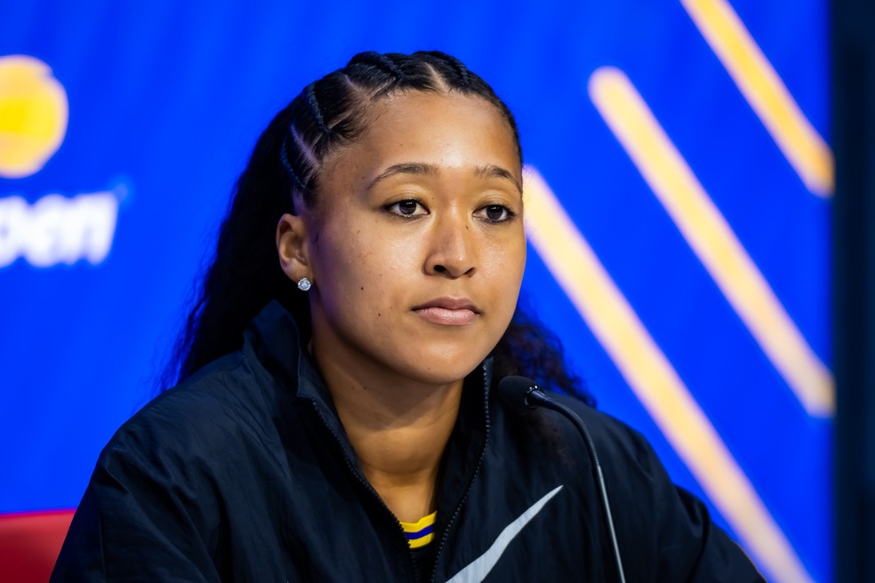 Naomi Osaka em entrevista no US Open — Foto: Robert Prange/Getty Images