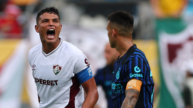 Thiago Silva comemora classificação do Fluminense contra Inter de Milão
