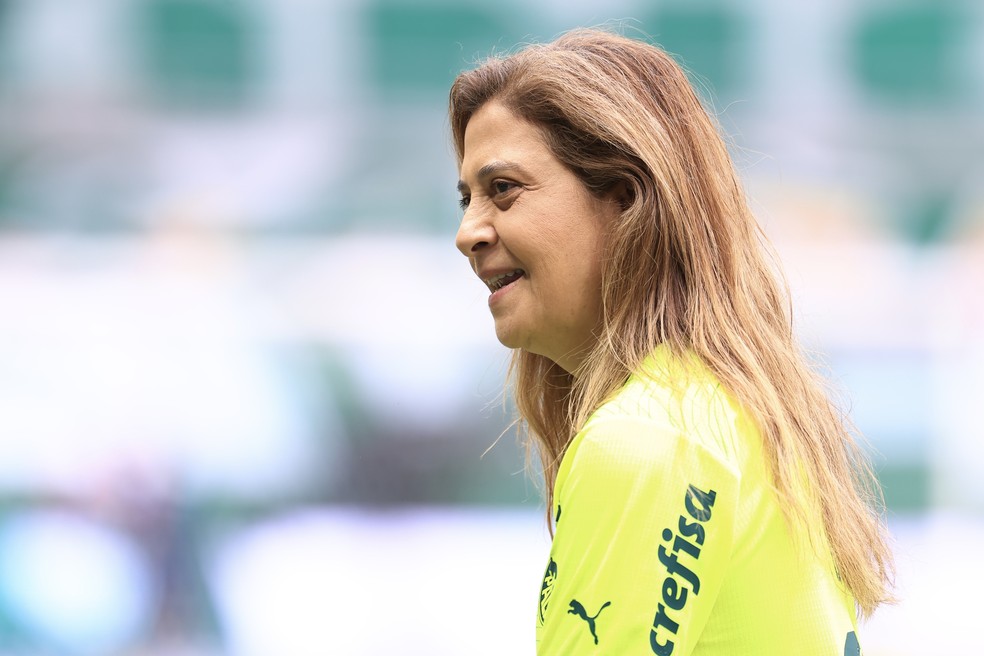 Leila Pereira durante partida do Palmeiras no Allianz Parque  Foto: Marcello Zambrana/AGIF