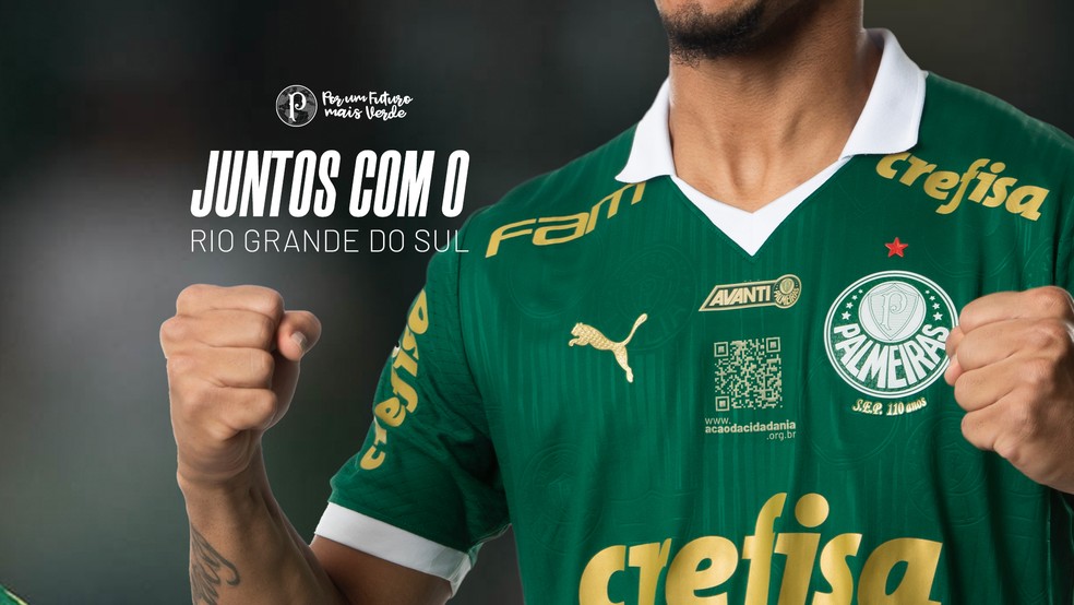 Palmeiras utilizará camisa com QR Code nos dois próximos jogos — Foto: Divulgação