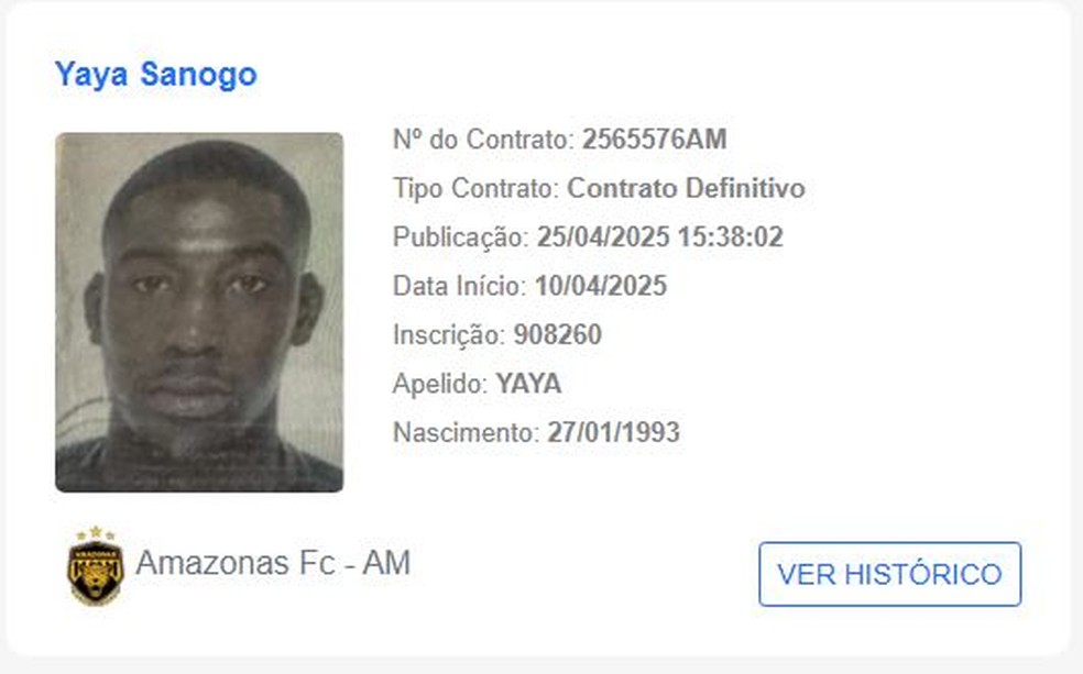 Sanogo &eacute; regularizado e pode estrear pelo Amazonas &mdash; Foto: Reprodu&ccedil;&atilde;o