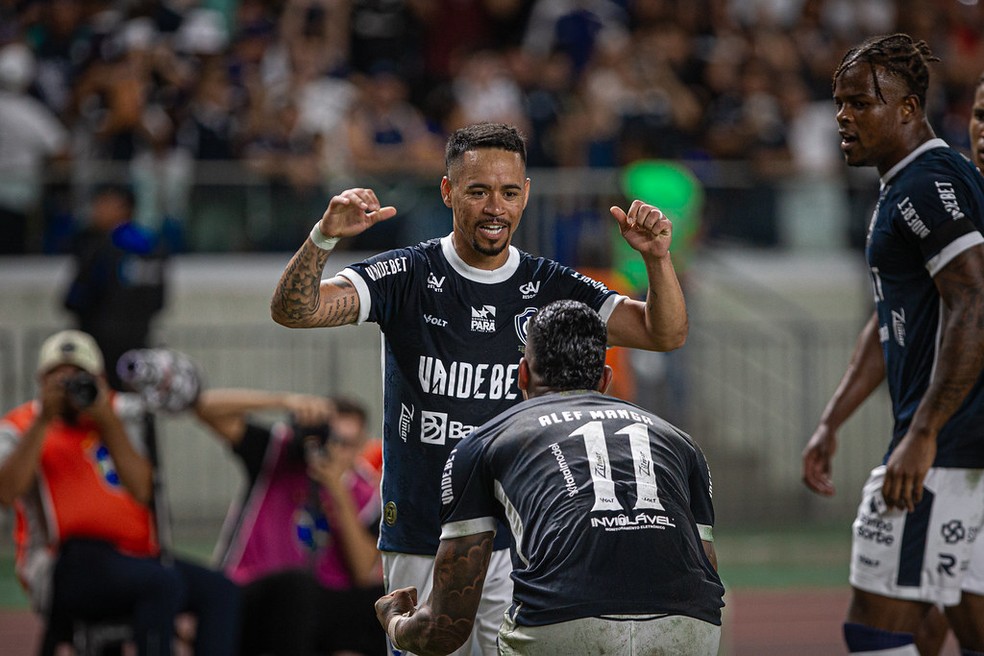 Pikachu comemora gol marcado na estreia dele pelo Remo na Supercopa Grão-Pará — Foto: Samara Miranda/Ascom Remo