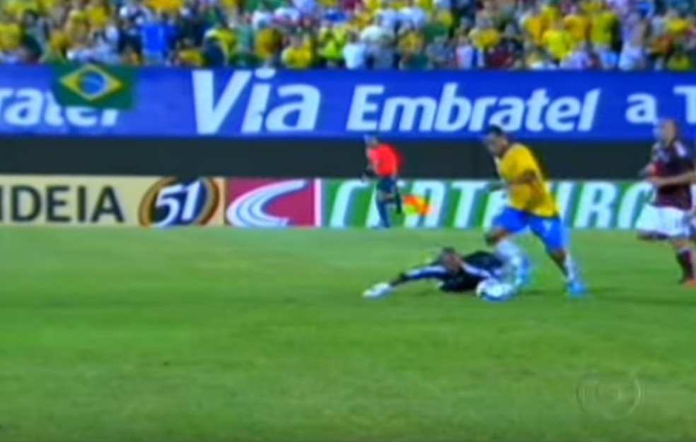 Brasil 0 x 0 Venezuela, eliminatórias da Copa do Mundo 2010, estádio Morenão, Campo Grande — Foto: Reprodução/TV Globo