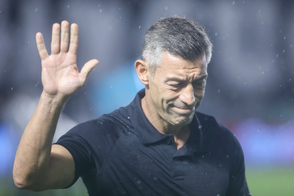 Pedro Caixinha em Santos x São Paulo — Foto: Reinaldo Campos/AGIF