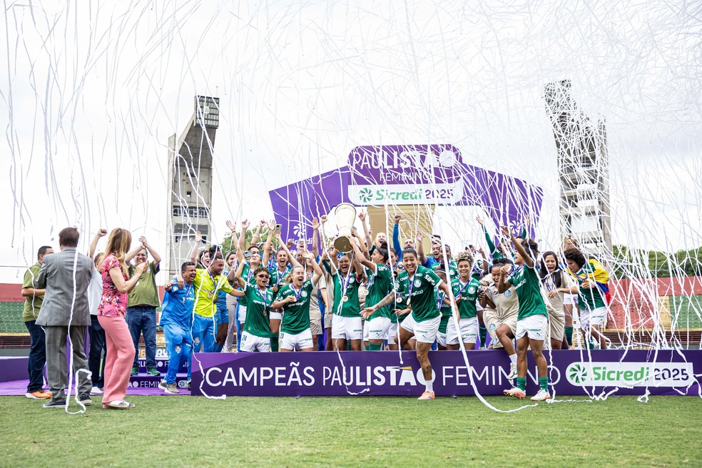 Palmeiras foi campeão paulista feminino de 2025 — Foto: Jhony Inácio/Ag. Paulistão