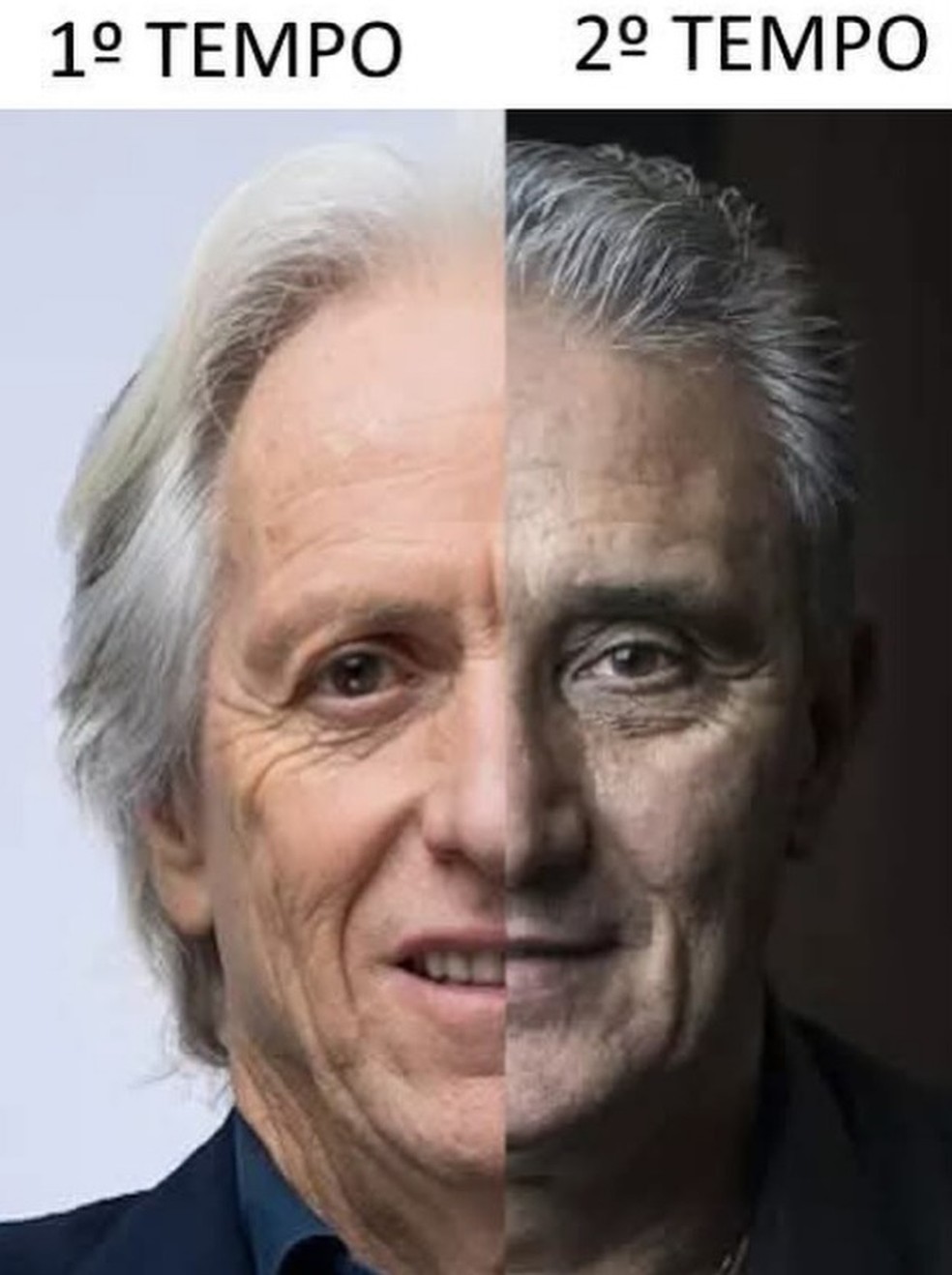 Meme do Flamengo: diferenas do primeiro para o segundo tempo  Foto: Reproduo
