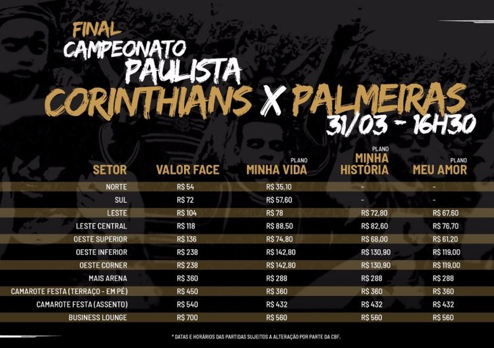 Corinthians abre vendas de ingressos para Dérbi no Paulista