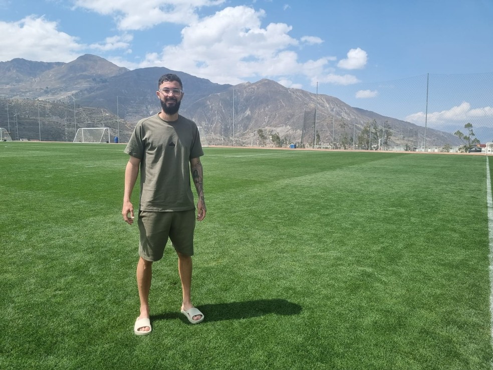 Bruno Sávio no CT do Bolívar — Foto: Thiago Lima / ge