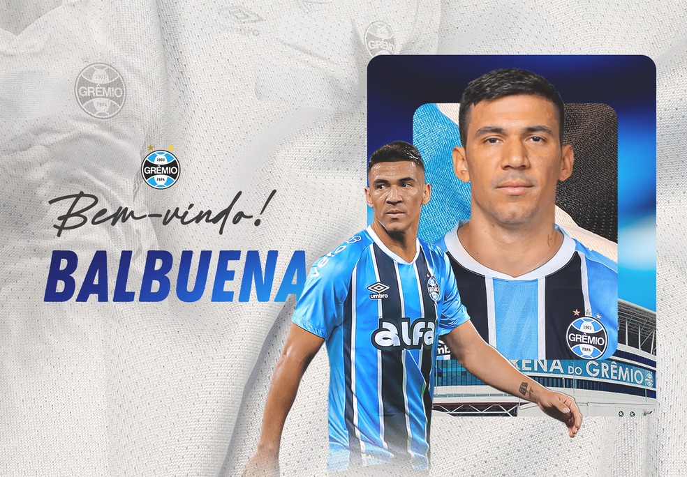Grêmio anuncia contratação de Balbuena, ex-Corinthians — Foto: Divulgação / Grêmio