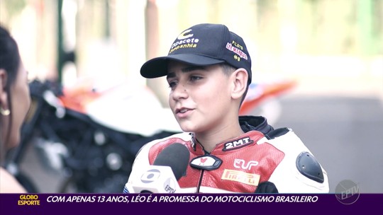 Destaque aos 13 anos, Léo Marques sonha com Moto GP embalado pelo incentivo da avó - Programa: Globo Esporte - Ribeirão Preto/Franca 