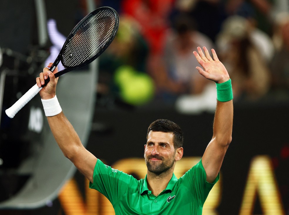 Novak Djokovic no Australian Open — Foto: REUTERS/Tingshu Wang