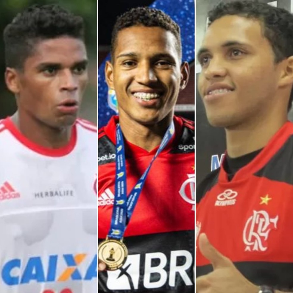 Almir, João Lucas e Thiago Medeiros, apostas do Flamengo — Foto: Gilvan de Souza, Alexandre Vidal e Janir Junior