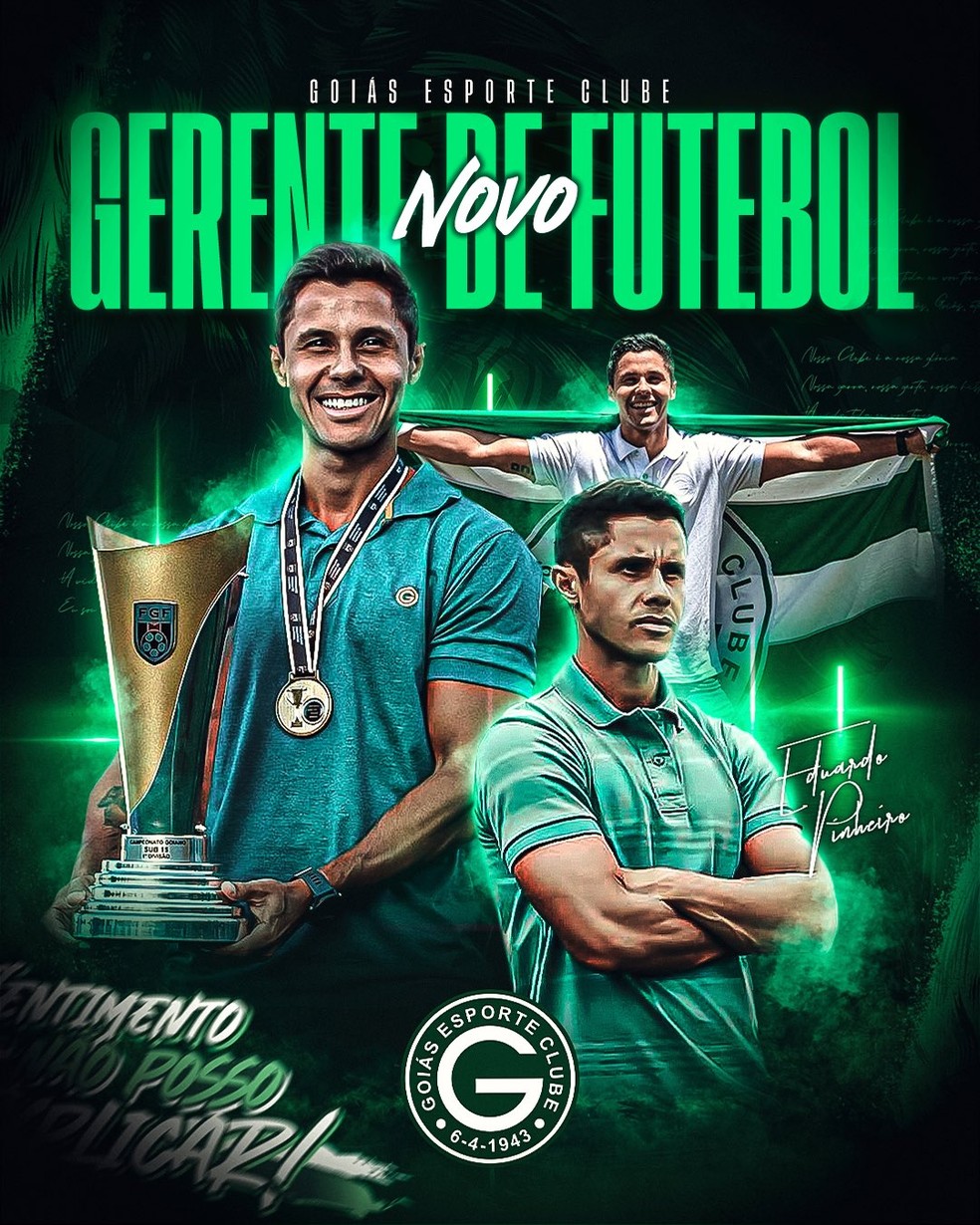 Goiás anuncia Eduardo Pinheiro como novo gerente de futebol — Foto: Comunicação / Goiás E.C.