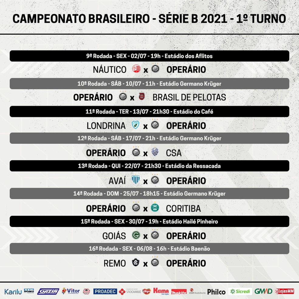BRASIL ESPORTES – Tabela de Jogos Campeonato Brasileiro Serie B  (02.09.2016) 