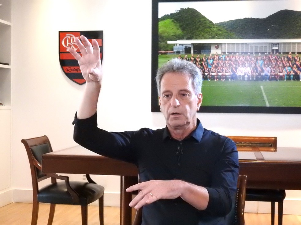 Rodolfo Landim, presidente do Flamengo, em entrevista exclusiva ao ge