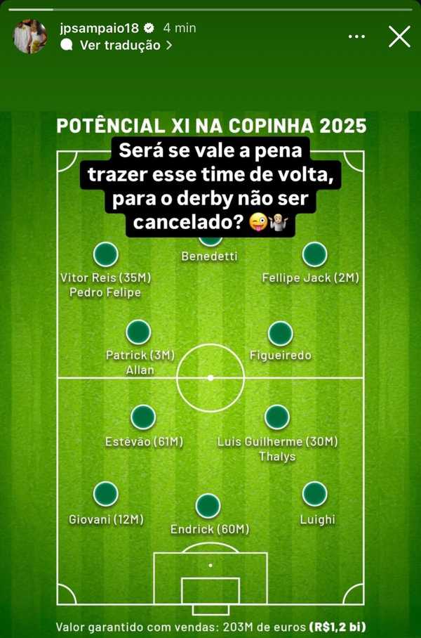 Corinthians provoca Palmeiras em resposta à diretor da base sobre vendas milionárias.