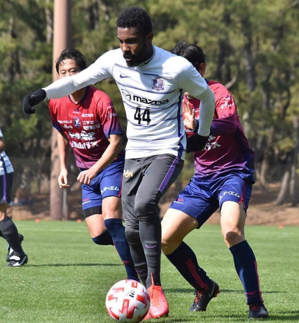 Rhayner em amistoso preparatório do Sanfrecce Hiroshima — Foto: Divulgação