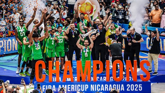 Brasil vence a Argentina, supera jejum e é pentacampeão da Copa América de Basquete  - Foto: (Divulgação/ FIBA)
