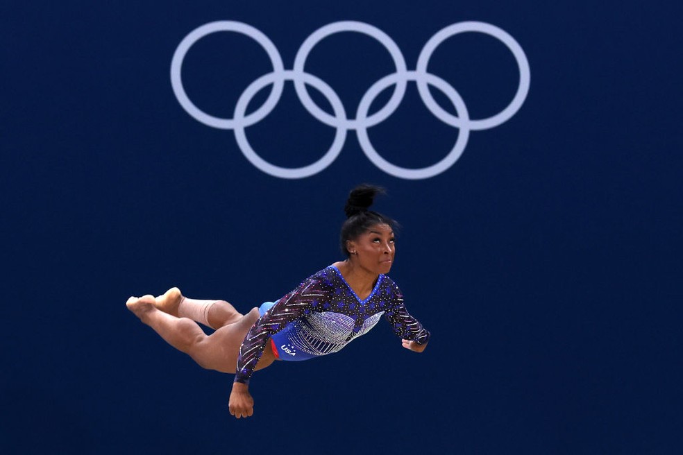 Simone Biles é ouro no individual geral nas Olimpíadas de Paris 2024 — Foto: Christian Petersen/Getty Images