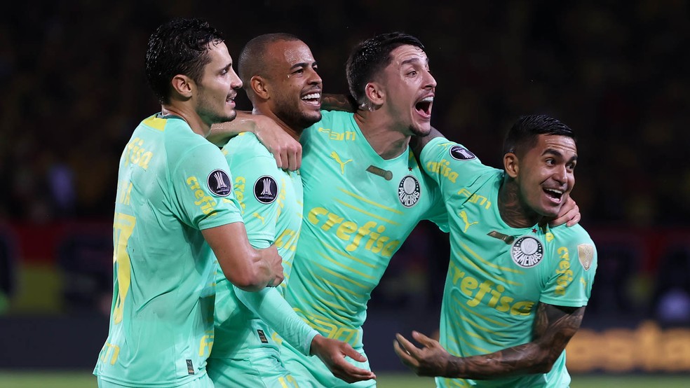 Gol de Mayke em Deportivo Pereira x Palmeiras — Foto: César Greco/Palmeiras