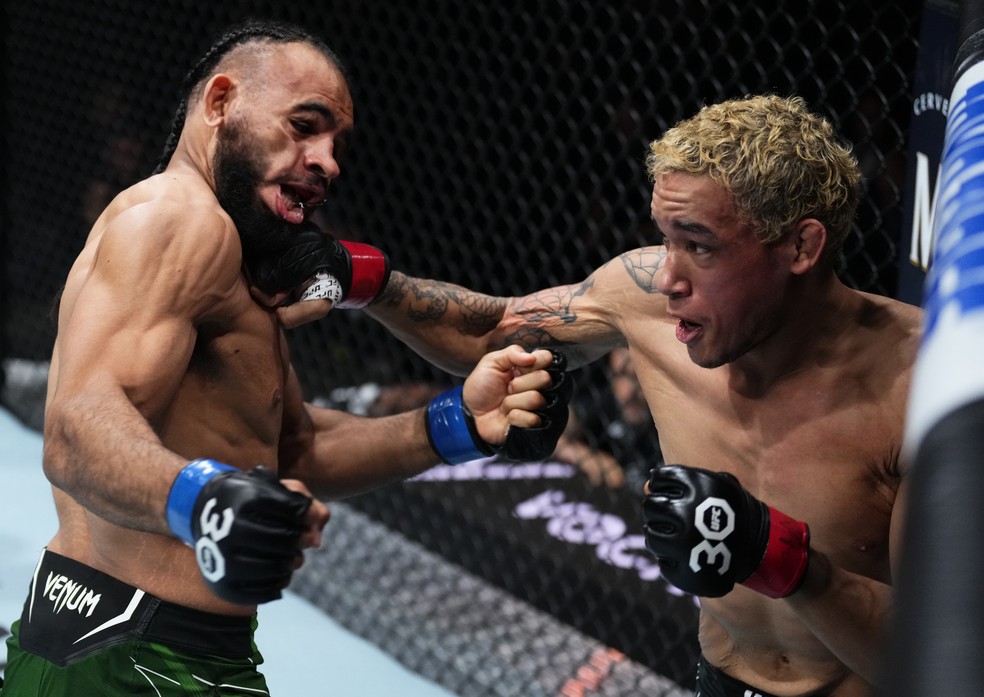 Gabe Green lutou pela última vez em maio de 2023 e foi derrotado por nocaute aos 14s do primeiro round por Bryan Battle — Foto: Jeff Bottari/Zuffa LLC via Getty Images