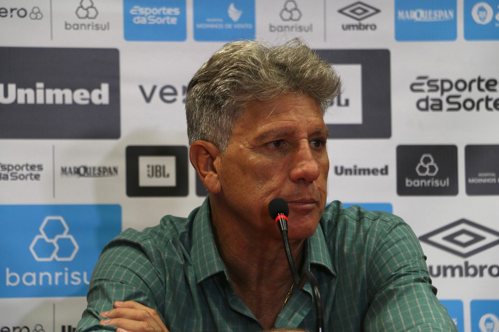 Renato em coletiva após o Gre-Nal 441 — Foto: João Victor Teixeira