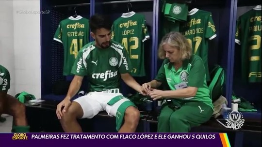 Palmeiras fez tratamento com Flaco López, e ele ganhou 5 quilos - Programa: Globo Esporte SP 