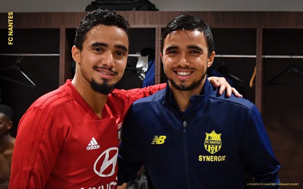 Rafael e Fabio se enfrentaram na França — Foto: Arnaud Duret/Nantes