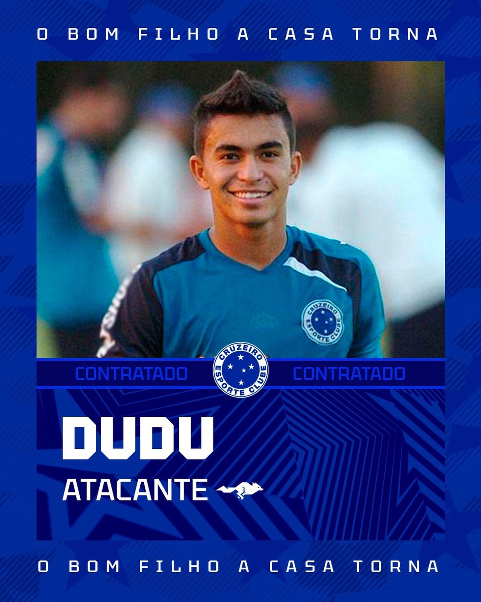 Dudu foi anunciado pelo Cruzeiro — Foto: Divulgação