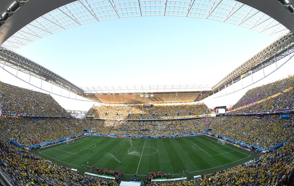 Arquibancadas provisórias na Arena Corinthians durante a Copa de 2014