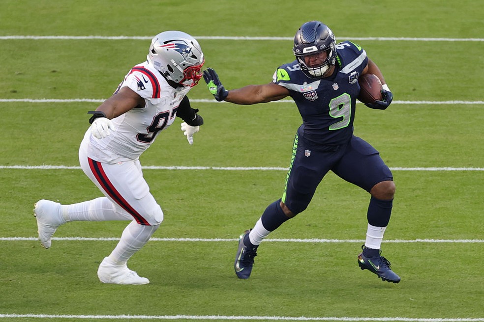Kenneth Walker foi o grande destaque ofensivo do Super Bowl — Foto: Jevone Moore/Icon Sportswire via Getty Images
