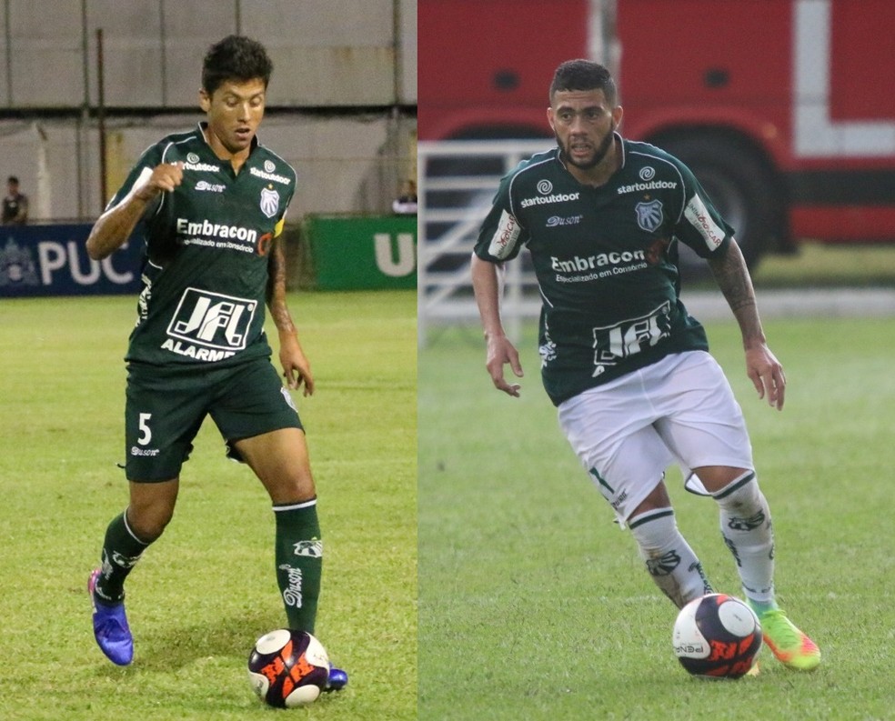 Thiago Carpini e Wellington Rato pela Caldense, em 2017 — Foto: Luciano Santos/Mantiqueira