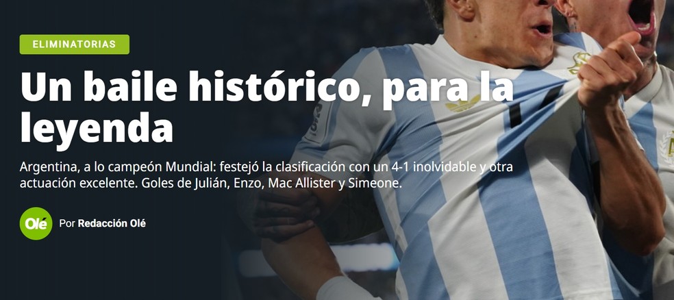 Jornais argentinos sobre vitória da Argentina diante do Brasil — Foto: Reprodução