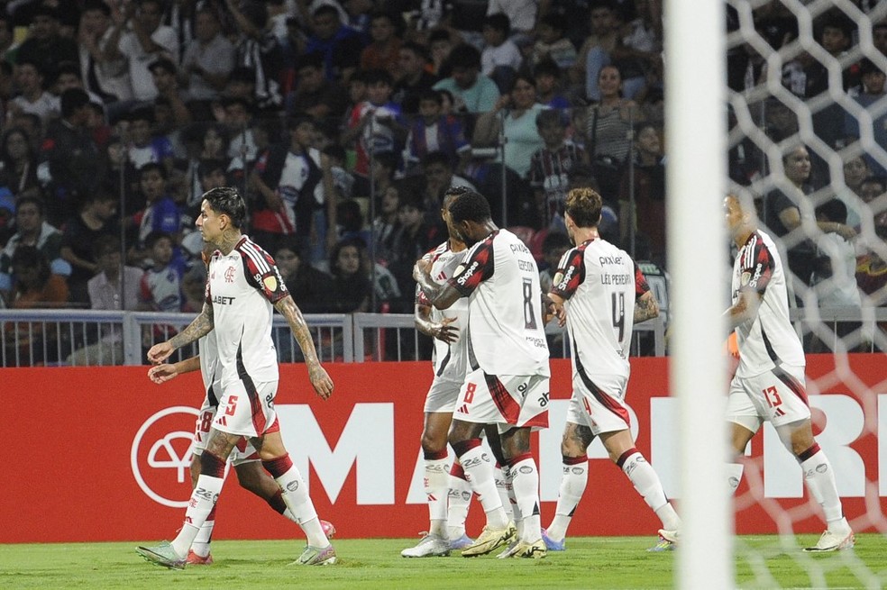 Central Córdoba x Flamengo gol Arrascaeta — Foto: Eduardo RAPETTI / AFP