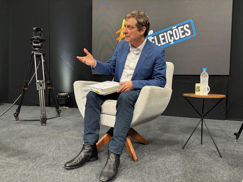Gladimir Chiele foi o terceiro candidato entrevistado — Foto: Rafael Favero / ge