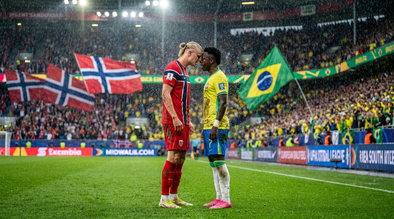 Brasil x Noruega: partida decisiva para Vini Jr. e Haaland na corrida pela Bola de Ouro