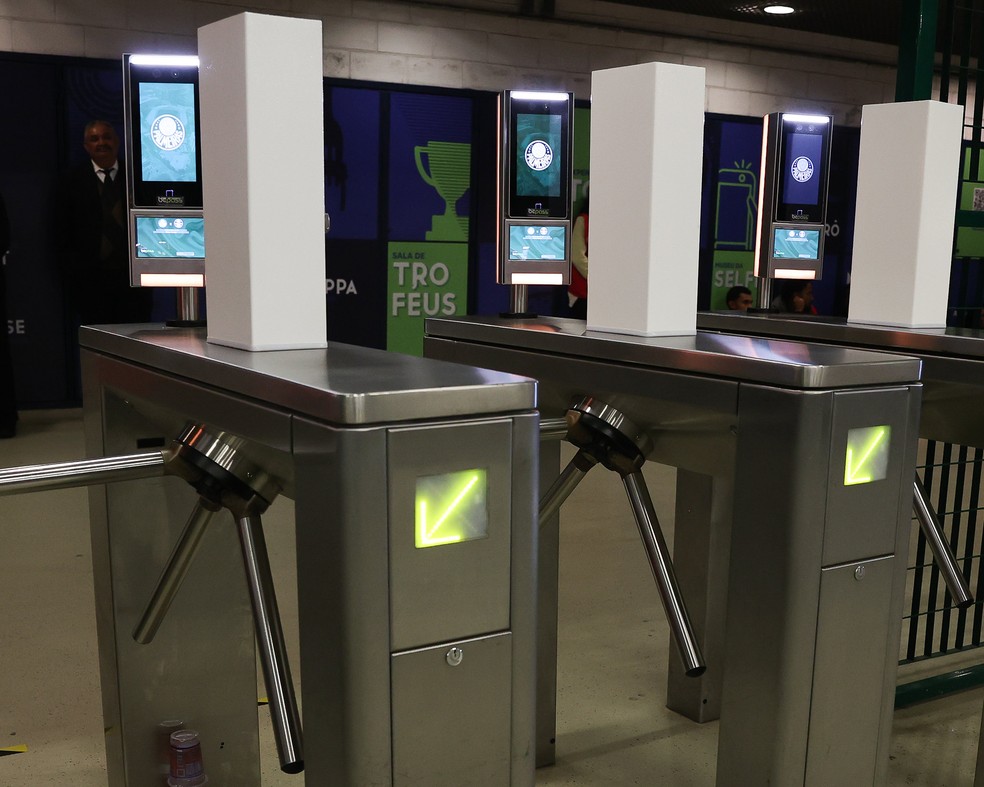 Sistema de reconhecimento facial do Allianz Parque, estádio do Palmeiras — Foto: Fabio Menotti/Palmeiras