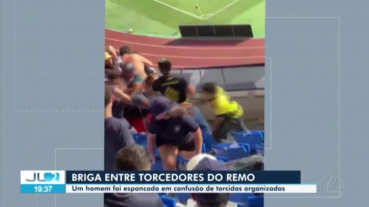 Homem é espacando por torcedores do Remo neste sábado, no Mangueirão