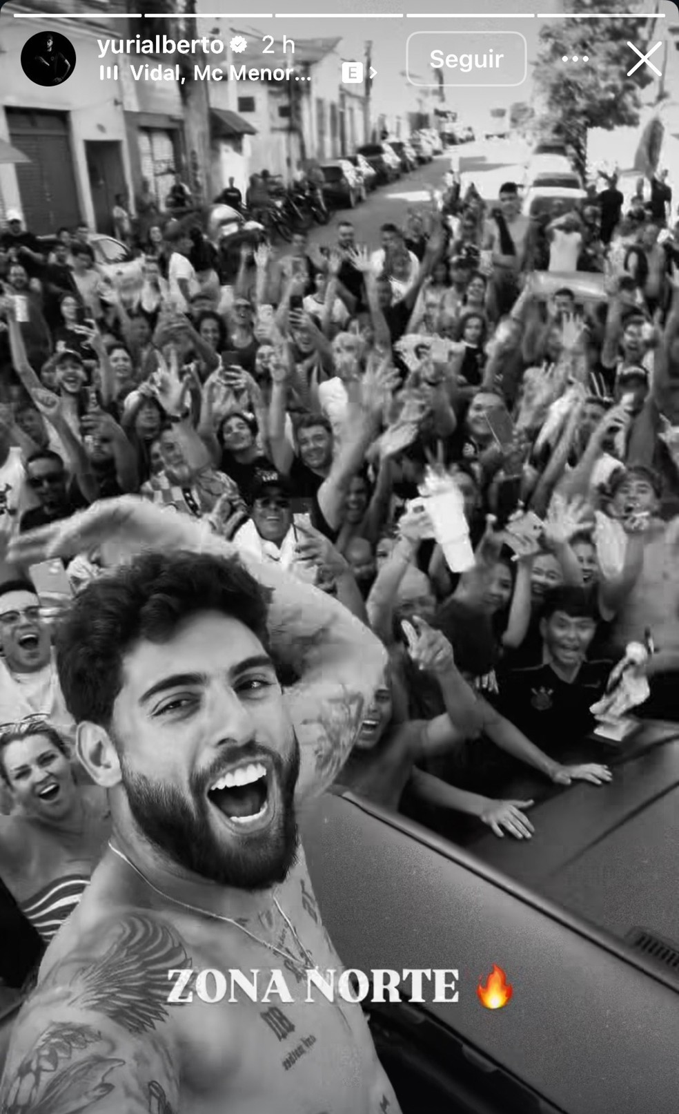 Yuri Alberto é ovacionado por multidão em São José dos Campos — Foto: Reprodução/Instagram